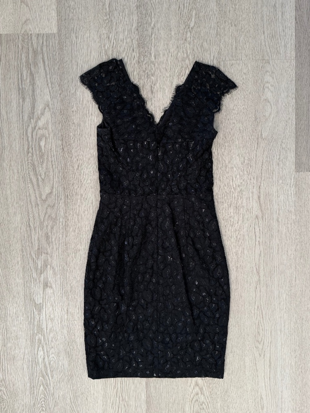 Black knee length Reiss Lace Cocktail Dress - Size 4, Georgette Lace